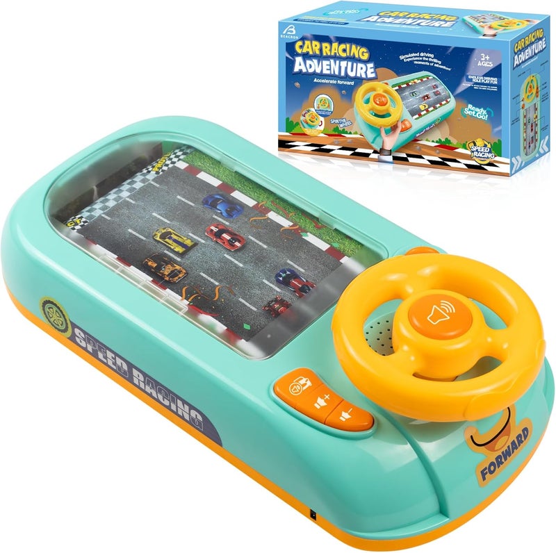 ST ZONE Musical Steering Wheel Toys for Boys 4-6: Toddler Simulated Driving Racing Car Game with Sound Ages 3+ Year Old, Interactive Educational Learning Race Truck for Kids Girls Birthday Gifts - Image 1